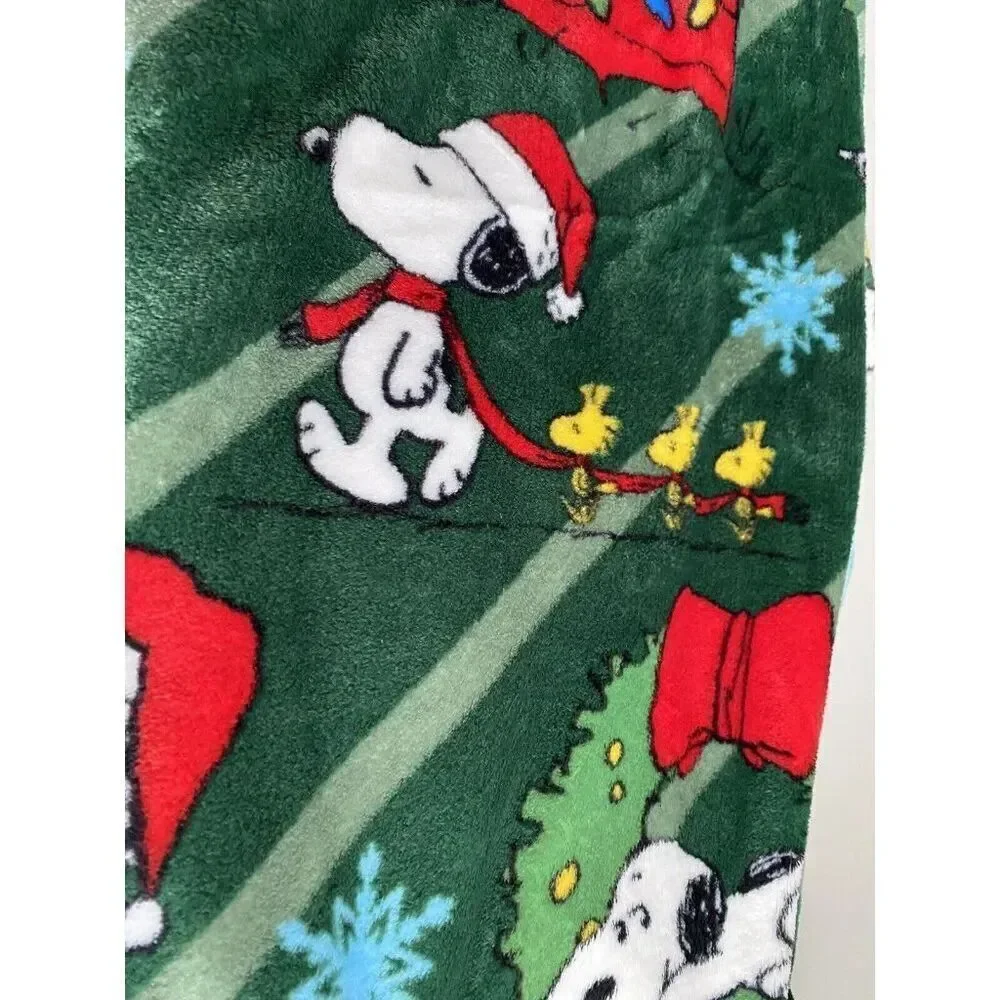 Peanuts Snoopy Christmas Lights Dog House‎ Santa Soft Throw Blanket 50 X 70” NEW
